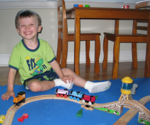 Adam with Thomas and Friends