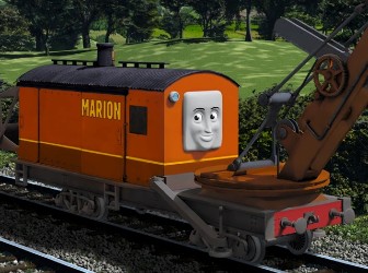 Marion orange railway steam shovel